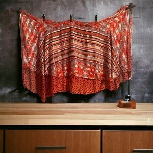 Iris Impressions Silk Like Floral Stripes Polka Dot Reversible Wrap Skirt Dress